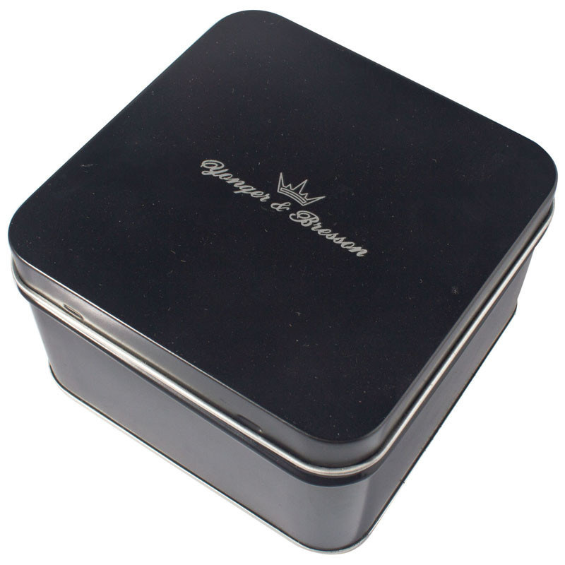 Empty Gift Tin With Black Color Printed ,Watch Packaging Box ,Looks Graceful And Great
