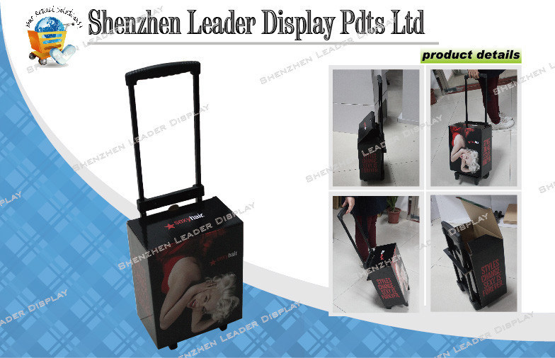 Advertising Promotional Paper Trolley , Corrugated Cardboard Trolley Box