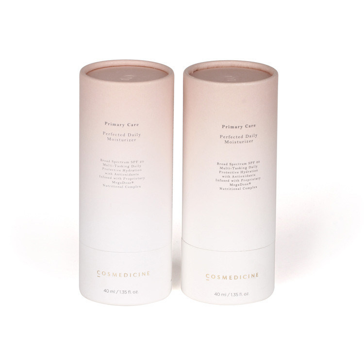 Flexible FDA Eco-friendly Embossing Logo Lid Cosmetic Cylindrical Paper Tube Packaging