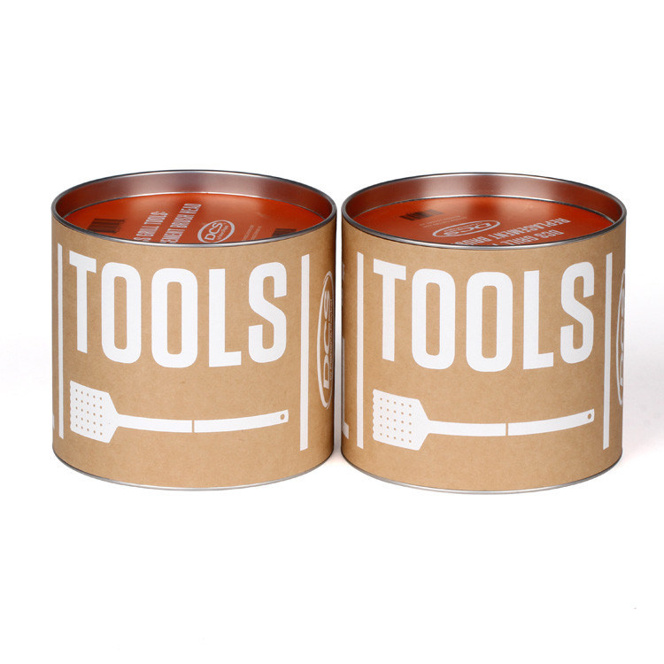 Customised design embossing metal lid silk-screen label kraft paper cans