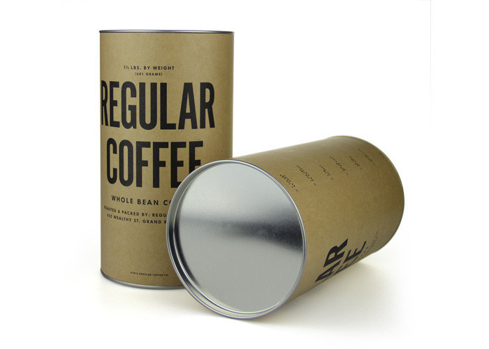 Food Grade Wine Packaging Paper Composite Cans With Movable Metal Lid