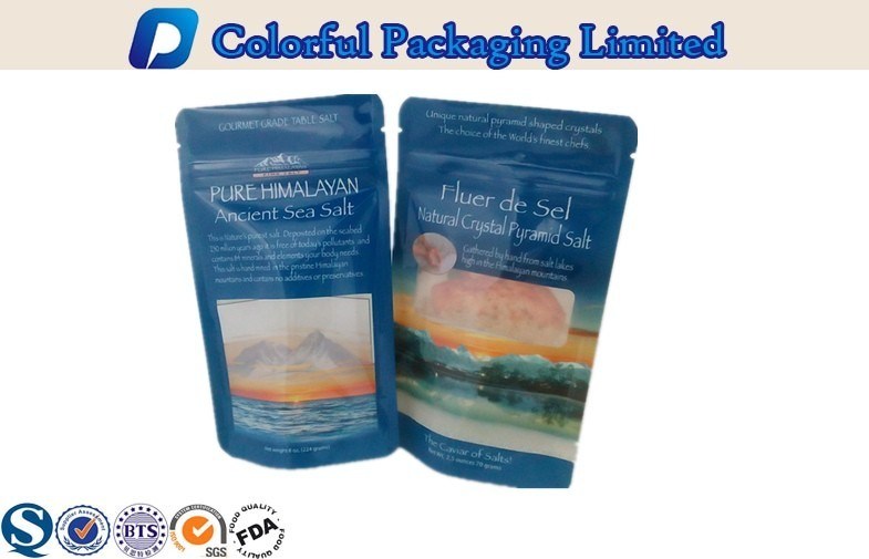 Degradable Soft Salt seafood biodegradable Plastic Stand Up Pouch With Window