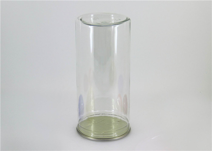 Large capacity  food grade Clear Plastic Cylinder PET canister For dry fruit , nut
