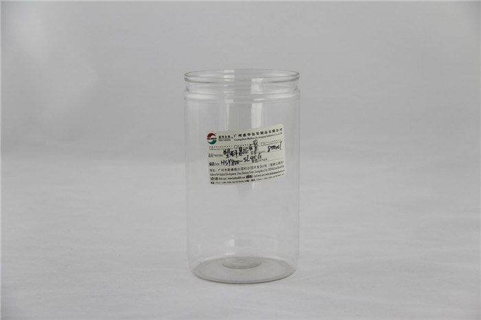 Customized 750ml air - proof Clear Plastic Cylinder , Food grade PET can