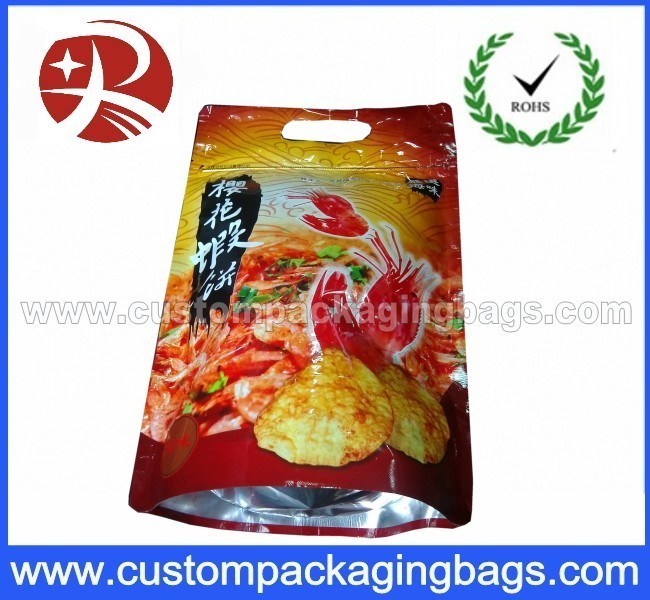 Custom Foil Reclosable Plastic Food Packaging Zipper Bag With Stand Up