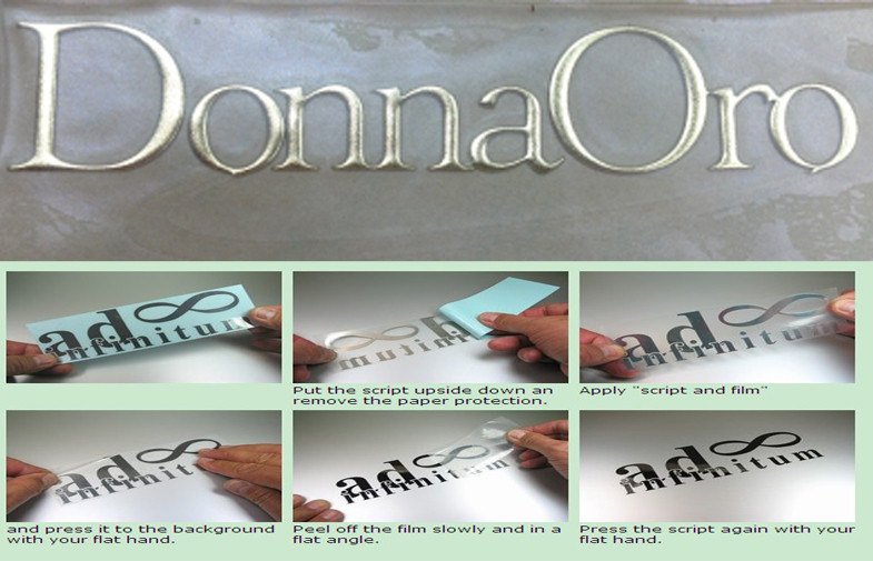 CMYK / Pantone Vinyl Car Sticker , embossed logo golden metal decal