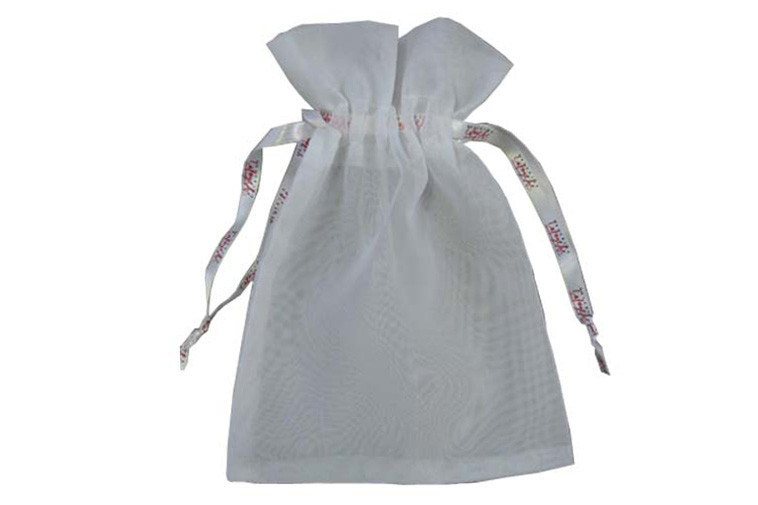 Organza Customized Drawstring Bags , Custom Printed Organza Jewelry Pouch