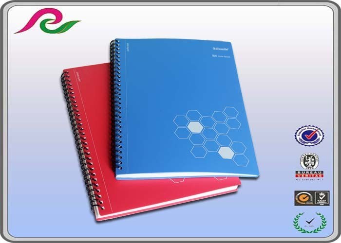 blue / red PP Cover Spiral Bound Notebooks for business office writting