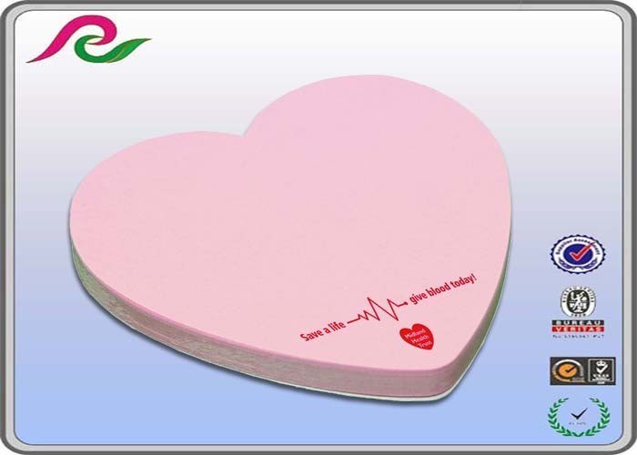 80gsm writing paper pink heart Shaped Sticky Notes of Offset printing