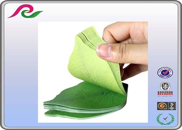 Green ink offset printing fresh leaf shape decoration sticky notes