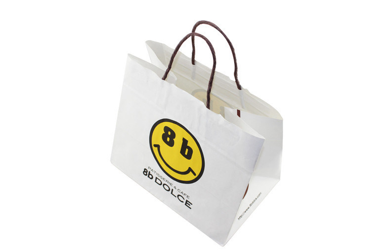 Customized White Kraft Paper Bags With Handles , Recycled Kraft Paper Gift Boxes