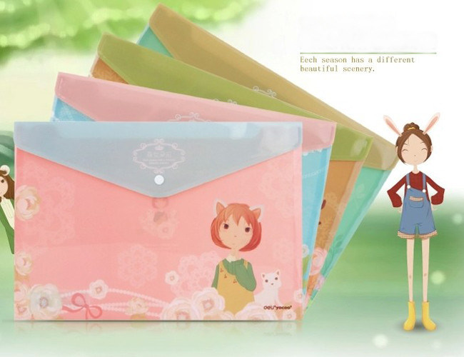 A4 cartoon PP File Folder recycled material folders printed document bag