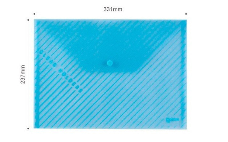 Custom Printed PP File Folder A4 Size Document Bag Blue File Folder